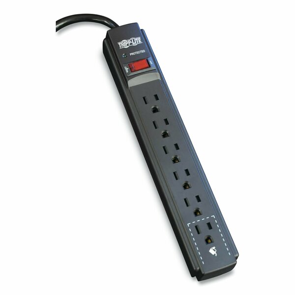 Tripp Lite Protect It Surge Protector, 6 Outlets, 6 ft. Cord, 790 Joules, Black TLP606B